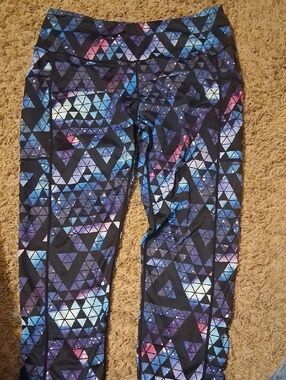 Constantly Varied Gear Girls' Triangle Galaxy Leggings - Blue, Purple, Pink